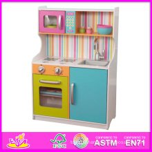 Set de cuisine en bois 2014 pour enfants, jeux de cuisine pour enfants jeu éducatif, vente de jouets de cuisine Hot Set pour bébé W10c078